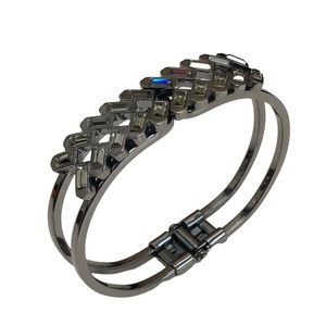 COACH Swarovski Rhinestones Black Cuff Bangle Bracelet